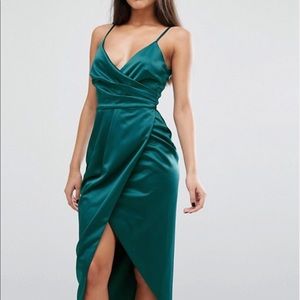 Lavish Alice Midi Dress in Satin